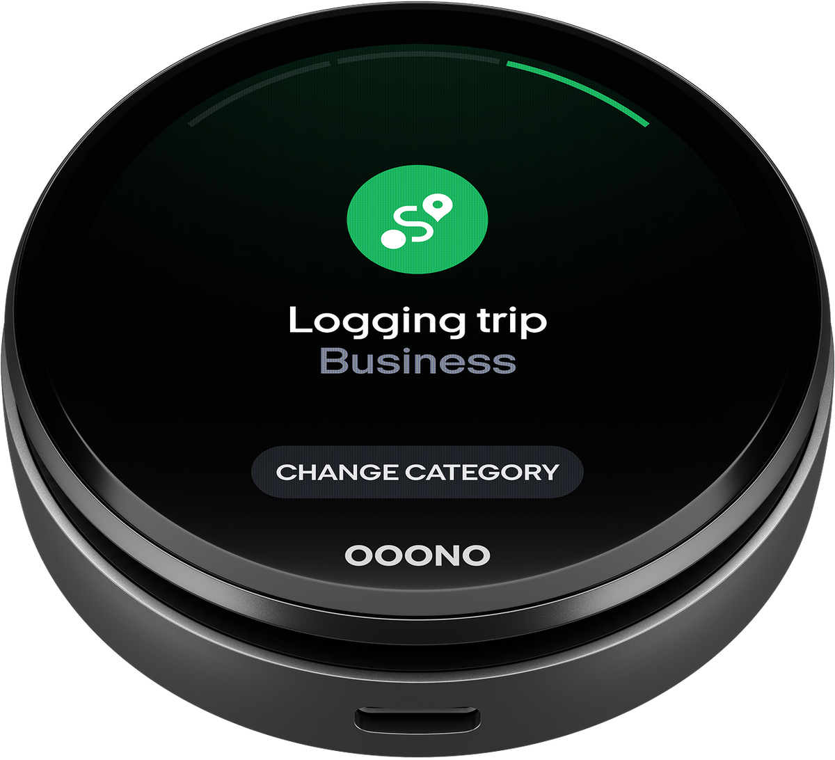 CO-DRIVER NO3 logging a business trip on its display