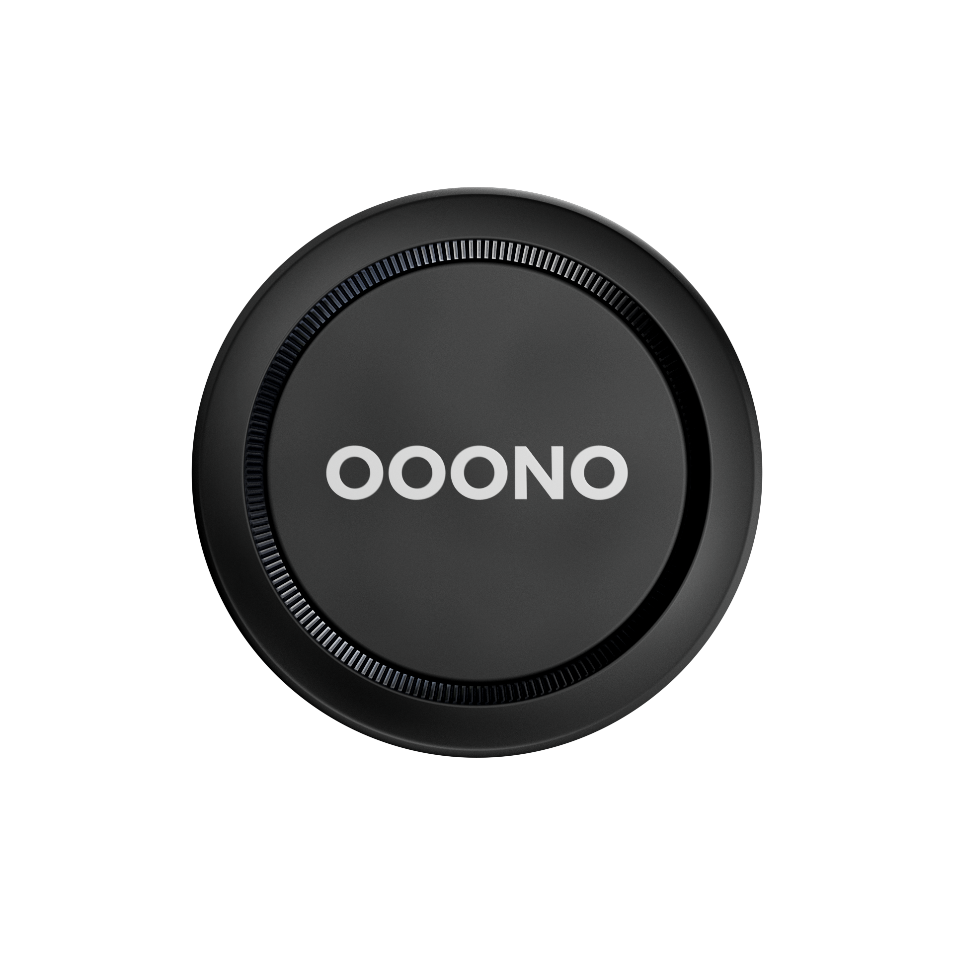 OOONO round black trafikalarm (speed camera detector) with white logo, shown on a plain white background.